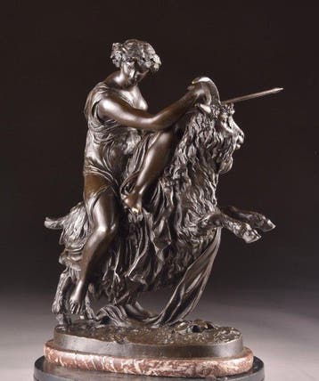 Naar Philippe-Laurent Roland - sculptuur, Een Bacchante op, Antiek en Kunst