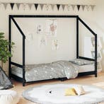 vidaXL Kinderbedframe 80x200 cm massief grenenhout zwart, Verzenden, Nieuw
