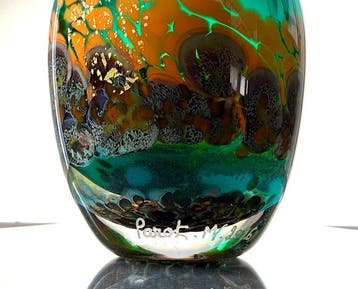 Maxence Parot - Vase - Vase unique couleurs opaline et Or -