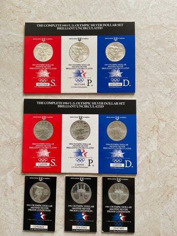 Verenigde Staten. 1 Dollar 1983-1984 U.S. Olympic Silver