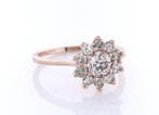 Zonder minimumprijs - Ring - 14 karaat Roségoud - 0.92ct., Nieuw