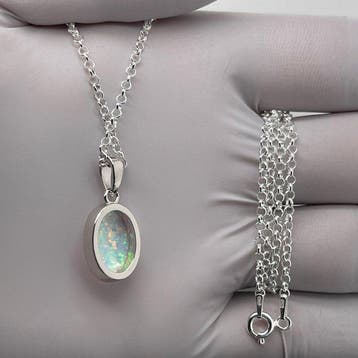 Zilver - Hanger - opaal