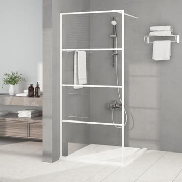 vidaXL Inloopdouchewand 90x195 cm transparant ESG-glas wit, Verzenden, Nieuw