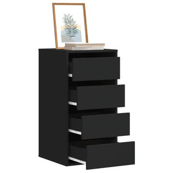 vidaXL Ladekast 40x41x76 cm bewerkt hout zwart, Verzenden, Nieuw