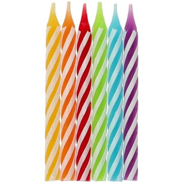 Kaarsjes Rainbow Twist 6cm 10 stuks, Verzenden, Nieuw