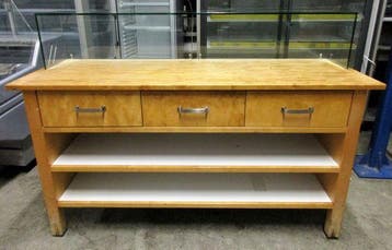 Werktafel, Tafel, B175 x D65 x H122cm, Beuken, Zakelijke goederen