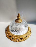 Plafondlamp - Messing, Kristal, Glas - Plafonnière