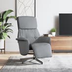 vidaXL Fauteuil verstelbaar met voetensteun stof lichtgrijs, Verzenden, Nieuw
