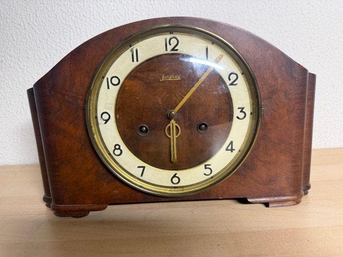 Tafelklok (2) - Hout, Glas, Messing - 1950-1960 - Vintage, Antiek en Kunst, Antiek | Klokken