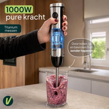 Staafmixer 5-in-1 Set - 1000W - Vaatwasserbestendig, Verzenden, Zo goed als nieuw