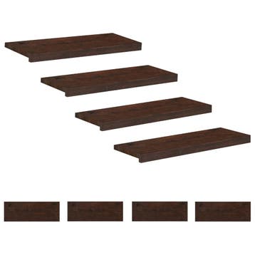 vidaXL Traplopers 8 st 80 x 30 x 2 cm Donkerbruin Massief, Doe-het-zelf en Bouw, Ladders en Trappen, Verzenden, Nieuw