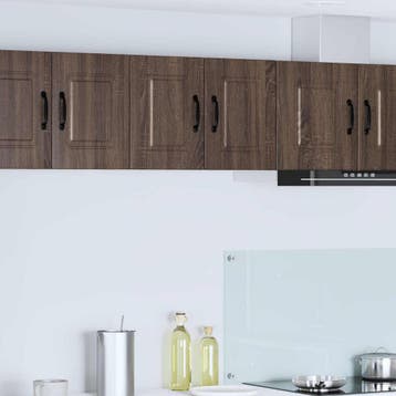 vidaXL Wandkast PORTO 2 st Bruin Eiken Bewerkt hout, Verzenden