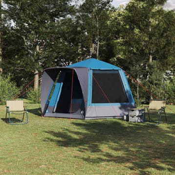 vidaXL Camping Tent 8-persoons Blauw Polyester Waterdicht, Caravans en Kamperen, Verzenden, Nieuw
