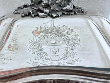 Soupière - Argent 925 - Plat très important avec couvert