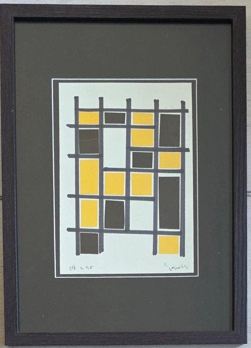 Siep Van Den Berg (1913-1998) - geometrische compositie in, Antiek en Kunst, Kunst | Schilderijen | Modern