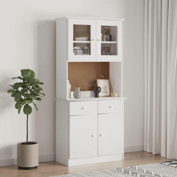 vidaXL Hoge kast ALTA 77x35x165 cm massief grenenhout wit, Verzenden, Nieuw