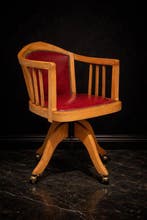 Bureaustoel - Hout, Leder, Metaal - Frans bureaustoel