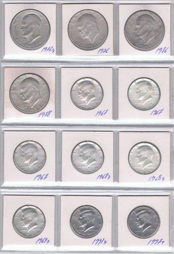 Verenigde Staten. Lote de 35 moedas (4x One Dollar, 9x Half