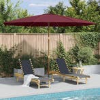 vidaXL Parasol met houten paal 350 cm bordeauxrood, Verzenden