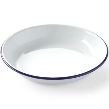 Diep Bord | Geëmailleerd Staal | Wit/Blauw | Per Stuk |, Verzenden, Nieuw in verpakking