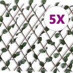 vidaXL Tuinlatwerk 5 st met kunstbladeren 180x90 cm wilg, Verzenden, Nieuw