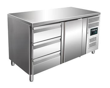 SARO Gekoelde werkbank met 1 deur en 1x set van 3 lades - KY, Verzenden