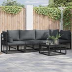 vidaXL Tuinbank Set 5 pcs Zwart Metaal, Verzenden