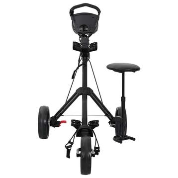 vidaXL Golf Trolley met Zitje Zwart 95 x 69 x 114 cm IJzer, Sports & Fitness, Verzenden