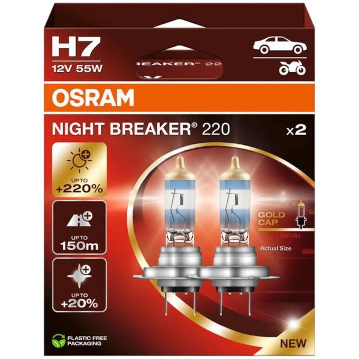 Osram H7 Night Breaker 220 Halogeen +220% Autolampen, Autos : Pièces & Accessoires, Éclairage, Envoi