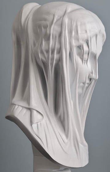 Statue, Donna velata - 33.5 cm - Résine