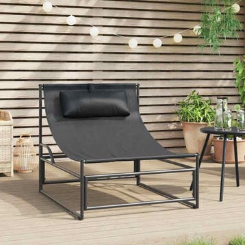 vidaXL Tuinligstoel Antraciet 87x74x73 cm Staal en Textileen, Tuin en Terras, Verzenden, Nieuw