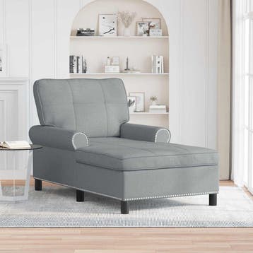 vidaXL Chaise Lounge Lichtgrijs Stof 91 x 157 x 91 cm, Verzenden