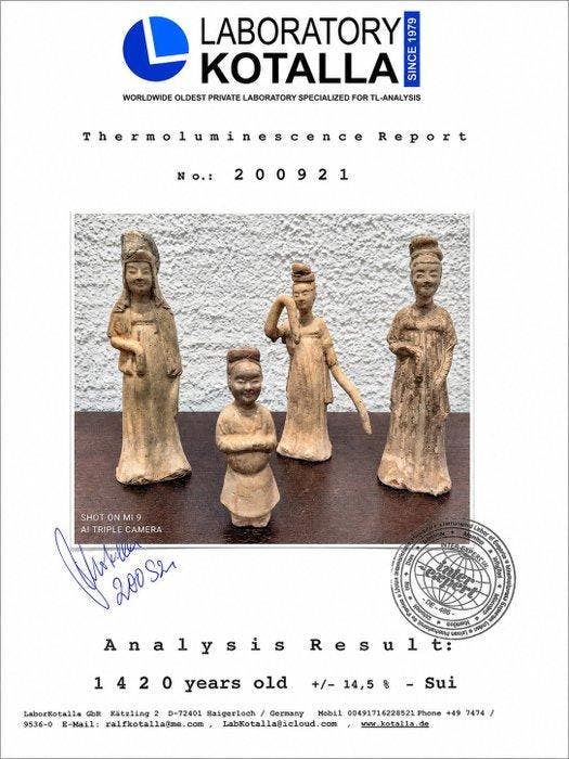 Sui-dynastie Terracotta Beeldje. Met Kotalla TL Test. - 21, Collections, Minéraux & Fossiles