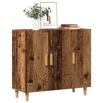 vidaXL Dressoir 90x34x80 cm bewerkt hout oud houtkleurig, Huis en Inrichting, Verzenden, Nieuw
