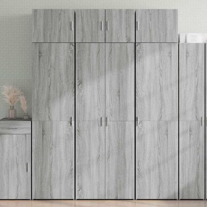 vidaXL Opbergkast 70x42,5x225 cm bewerkt hout grijs sonoma, Huis en Inrichting, Kasten | Dressoirs, Nieuw, Verzenden