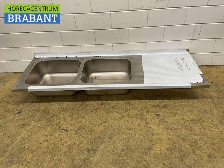 Plan de travail en acier inoxydable Double évier 210 x 70 cm, Articles professionnels, Horeca | Autre, Envoi