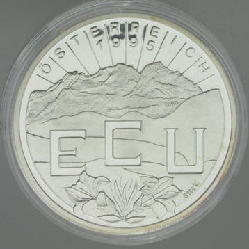 Oostenrijk. Ecu Strauss Argent PROOF 1995 (Zonder