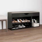 vidaXL Schoenenbank met kussen 104x30x49 cm bewerkt hout, Huis en Inrichting, Kasten | Schoenenkasten, Verzenden, Nieuw