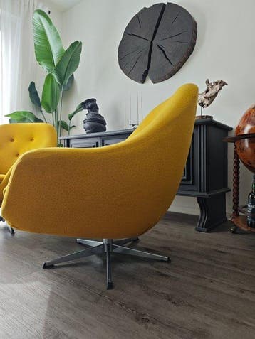 Lounge stoel - Katoen, Hout, Metaal - Twee loungechairs in