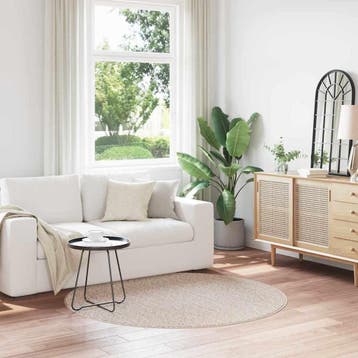 vidaXL Antislip Shaggy Tapijt Crèmekleurig 160 x 160 cm PP, Verzenden, Nieuw