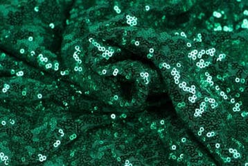 10 meter paillettenstof - Turquoise - 100% polyester, Verzenden