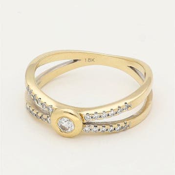 Bague - 18 carats Or jaune Diamant (Naturelle), Handtassen en Accessoires, Nieuw