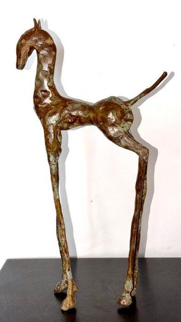 Abdoulaye Derme - Sculpture, Cheval Élancé - 34 cm - Bronze