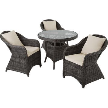 tectake Aluminium rotan zitgroep Zürich 3+1 - grijs, Verzenden, Nieuw