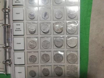 Italie. Album con collezione Lire - inclusi argenti + 2 Lire, Postzegels en Munten