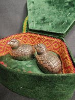 Zout- en pepervaatjes (2) - kraaien - geplateerd met zilver
