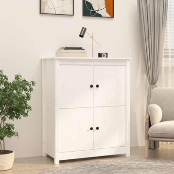 vidaXL Dressoir 83x41,5x100 cm massief grenenhout wit, Verzenden