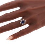 Ring - 18 karaat Geel goud - 1.88ct. tw. Saffier - Diamant -, Nieuw