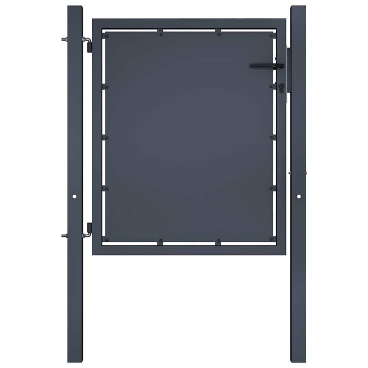 vidaXL Tuinpoort staal 100x100 cm antraciet, Tuin en Terras, Tuinpoorten, Nieuw, Verzenden