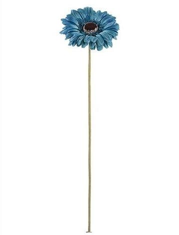 Gerbera 53 cm Teal Zijden bloemen / st, Huis en Inrichting, Nieuw